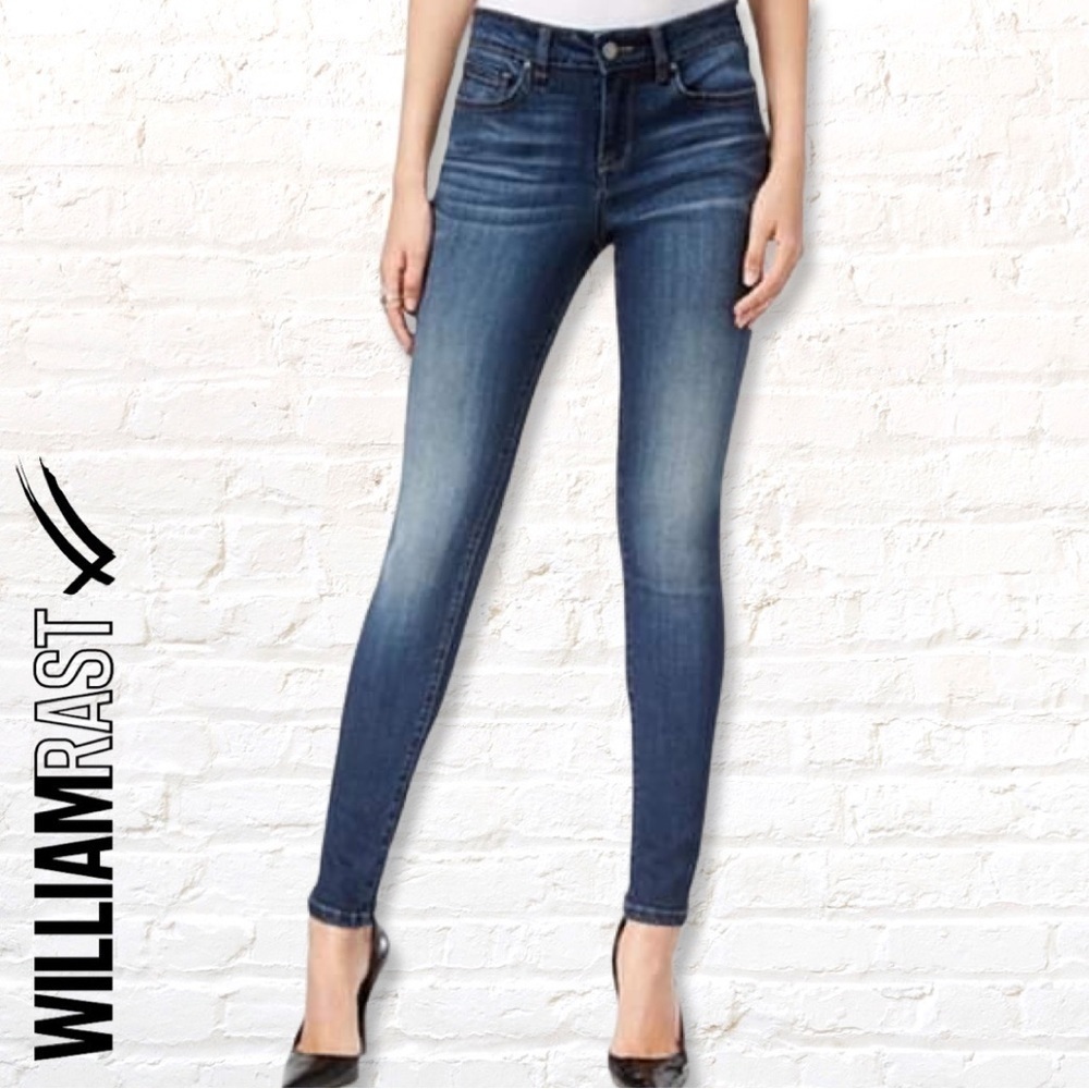 WILLIAM Rast Ultra Skinny Low Rise Jeans Size 27 Medium Wash Blue Denim